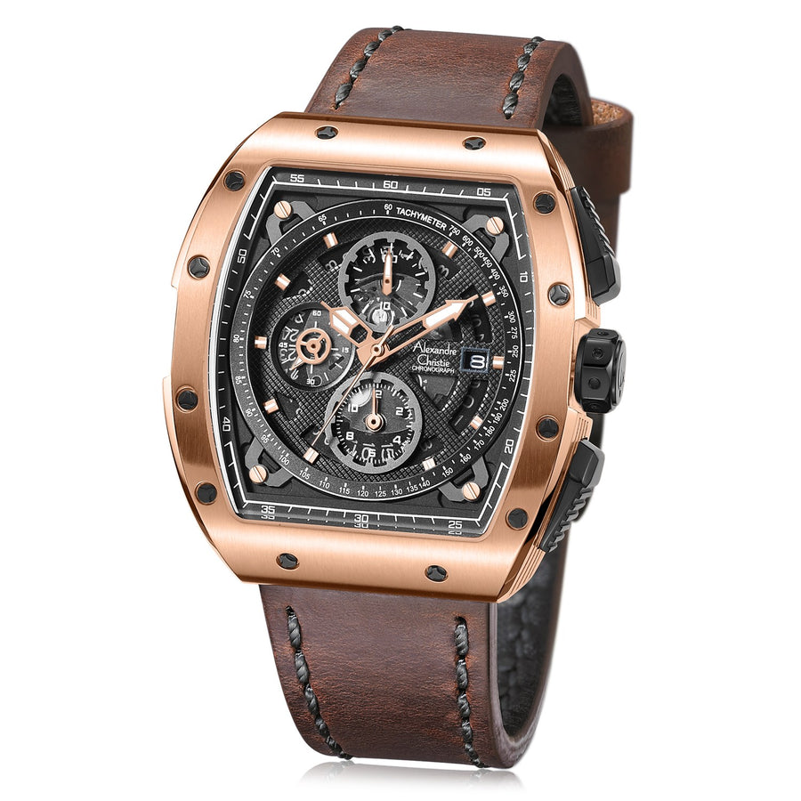 Alexandre Christie 6411MCLBRBA Men's Chronograph Quartz Watch 45mm