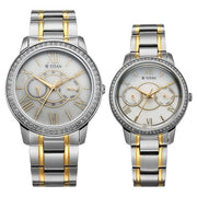 Titan 100022778BM01 Royal Bandhan couple watch with white dial and two toned strap, primary product view