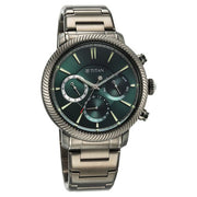 Titan 10012QM01 dial details watch with Grey Stainless Steel strap, official product gallery image 2