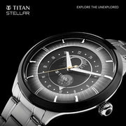 Titan 10028KM02 Frost Grey dial watch with Silver Stainless Steel strap, official product gallery image 2