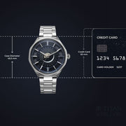 Titan 10028SM01 Stellar watch with quartz blue dial silver strap, official product gallery image 4