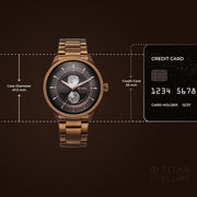 Titan 10050QM01 Stellar watch with quartz brown dial, official product gallery image 4