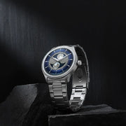 Titan 10050SM01 Stellar watch with quartz blue dial silver strap, main product image