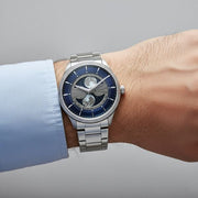Titan 10050SM01 Stellar watch with quartz blue dial silver strap, official product gallery image 8