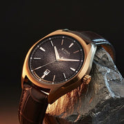 Titan 10051QL01 Stellar Starlight watch with automatic brown dial brown strap, main product image