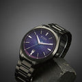Titan 10051QM01 Stellar Starlight Automatic Analog Watch with Violet Dial and Dark Gun Stainless Steel Strap for Men 41.8mm