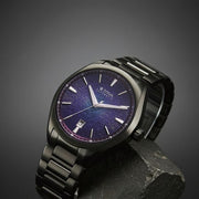 Titan 10051QM01 Stellar Starlight watch with automatic violet dial dark gun strap, main product image