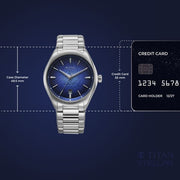 Titan 10051SM01 Stellar Starlight watch with automatic blue dial silver strap, official product gallery image 4