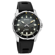 Titan 10067KP01 Zero Hour Diver's watch with quartz black dial black strap, official product gallery image 2