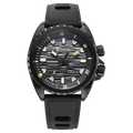 Titan 10068NP01 Zero Hour Diver's Quartz Analog Watch with Black Dial and Black FKM Strap for Men 42mm