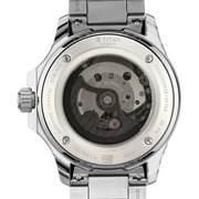 Titan 10076KM03 men's Vetra automatic watch with brown dial and multicoloured stainless steel strap, exhibition caseback showing the automatic movement