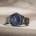 Titan 1688KM07 Regalia Premium Quartz Multifunction Analog Watch with Blue Dial and Dark Grey Stainless Steel Strap for Men