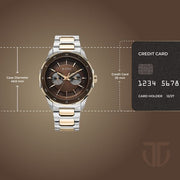 Titan 1688KM10 Regalia Opulent watch with quartz brown panda dial two toned strap, official product gallery image 4