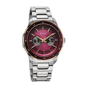 Titan 1688KM12 Regalia Opulent watch with quartz burgundy panda dial silver strap, official product gallery image 3