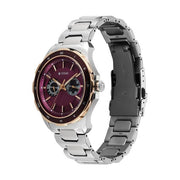 Titan 1688KM12 Regalia Opulent watch with quartz burgundy panda dial silver strap, official product gallery image 5