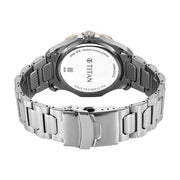 Titan 1688KM12 Regalia Opulent watch with quartz burgundy panda dial silver strap, official product gallery image 7