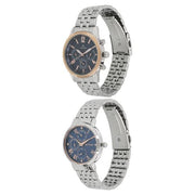 Titan 17342569KM01 Blue dial couple watch set with Silver Stainless Steel strap, official product gallery image 2