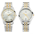 Titan 17742565BM01 Bandhan Quartz Analog Couple Watch Set with Day and Date, Silver Dials and Two-Tone Stainless Steel Straps 40.4mm & 32.4mm