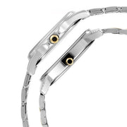 Titan 17742565BM01 couple watch set with silver dials and two-tone stainless steel bracelets, official gallery image 4