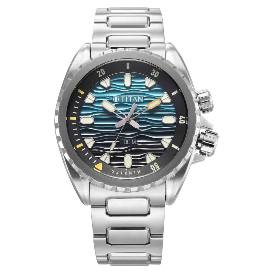 Titan 10068KM01 Zero Hour Diver's Men 3 Hands Quartz Watch 42mm