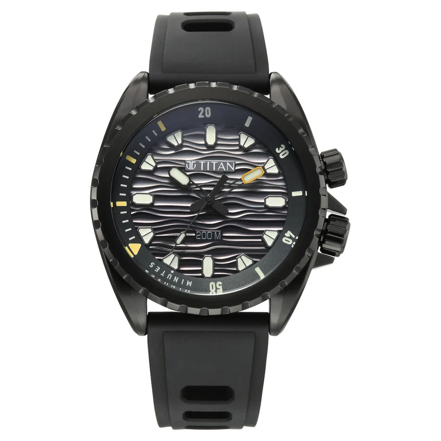 Titan 10068NP01 Zero Hour Diver's Men 3 Hands Quartz Watch 42mm