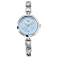 Titan 2606SM01 Raga Viva Quartz Analog Watch with Blue Dial and Silver Metal Strap for Women 28mm