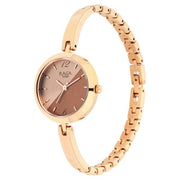 Titan 2606WM07 women's watch with rose gold strap and round case