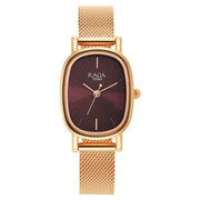 Titan 2665WM01 women's watch with rose gold strap and oval case