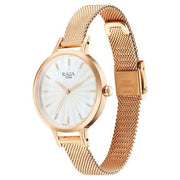 Titan 2666WM01 Raga Power Pearls women's watch with mother of pearl dial and rose gold metal strap, dial and strap view