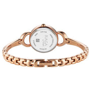 Titan 2724WM01 caseback and rose gold metal bracelet