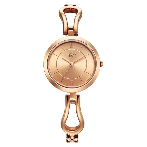 Titan 2727WM01 Raga Quartz Analog Watch with Rose Gold Dial and Rose Gold Metal strap for Women 29.30mm