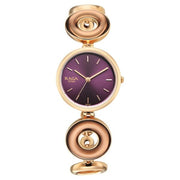 Titan 2745WM01 Raga Afterglow women's watch with purple dial and rose gold metal strap