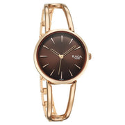 Titan 2746WM01 Raga Afterglow women's watch with brown dial and rose gold metal strap, alternate front view