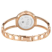 Titan 2746WM01 Raga Afterglow women's watch with brown dial and rose gold metal strap, caseback and rose gold bracelet