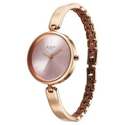 Titan 2772WM01 Raga Showstopper women's watch with pink dial and rose gold metal strap, dial and strap view