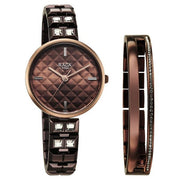 Titan 2775QM01F Raga Contempore women's watch with brown dial and brown metal strap
