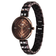 Titan 2775QM01F women's watch with brown metal strap