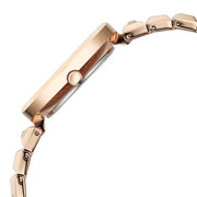 Titan 2775WM01F Raga Contempore women's watch with rose gold dial and rose gold metal strap, side profile showing the case