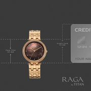 Titan 2793WM01 32.5mm case watch with brown mother of pearl dial
