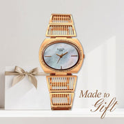 Titan 2797WM01F Raga Ethereal women's watch with mother of pearl dial and rose gold metal strap, gift-style product view