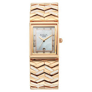 Titan 2806WM01F Raga Power Pearls 2.0 women's watch with mother of pearl dial and rose gold metal strap, front view