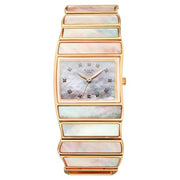 Titan 2808WM01F Raga Power Pearls 2.0 women's watch with mother of pearl dial and rose gold metal strap, front view