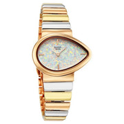 Titan 2814KM01 Raga Opalesque women's watch with multicoloured dial and multicoloured metal strap, front view at an alternate angle