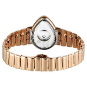 Titan 2814WM01 Raga Opalesque watch caseback and rose gold metal bracelet