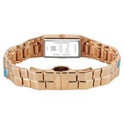 Titan 2815WM01 Raga Opalesque watch caseback and rose gold metal bracelet