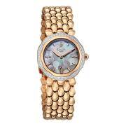 Titan 2838WM02 Raga Paris With Love women's watch with white mosaic mother of pearl dial and red stainless steel strap, alternate view