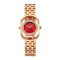 Titan 2839WM01 Paris, With Love Quartz Analog Watch with Red Mirror Polished Dial and Rose Gold Stainless Steel Strap for Women 25.5mm