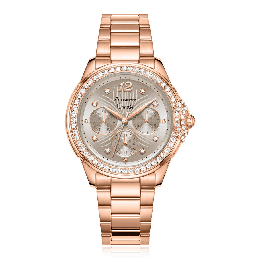 Alexandre Christie 2C13BFFRGGR Women's Multifunction Quartz Watch 38mm