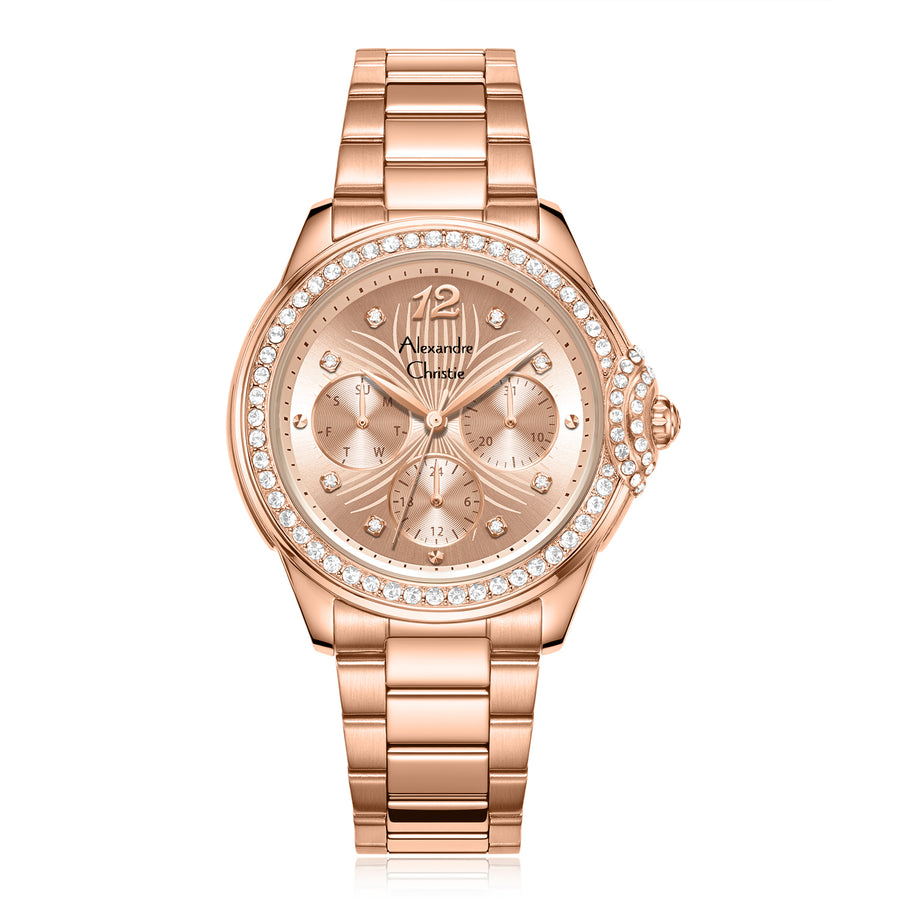 Alexandre Christie 2C13BFFRGLN Women's Multifunction Quartz Watch 38mm