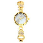 Titan 311YM16 Raga women's watch with mother of pearl dial and golden metal strap, alternate view